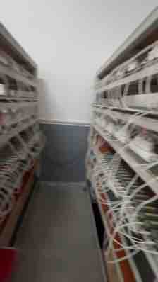 Connected units and wiring on factory racks