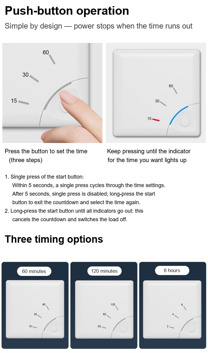 TUODI countdown timer switch operation