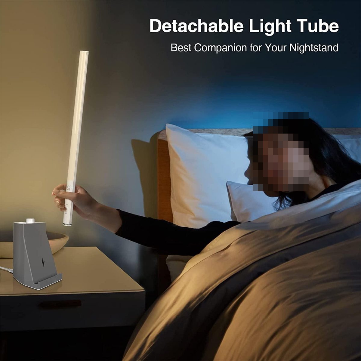 TDL-8192 detachable light tube on a nightstand